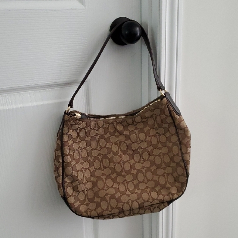 Coach Brown Signature Hobo Bag with Leather Strap/ New - Picture 2 of 6